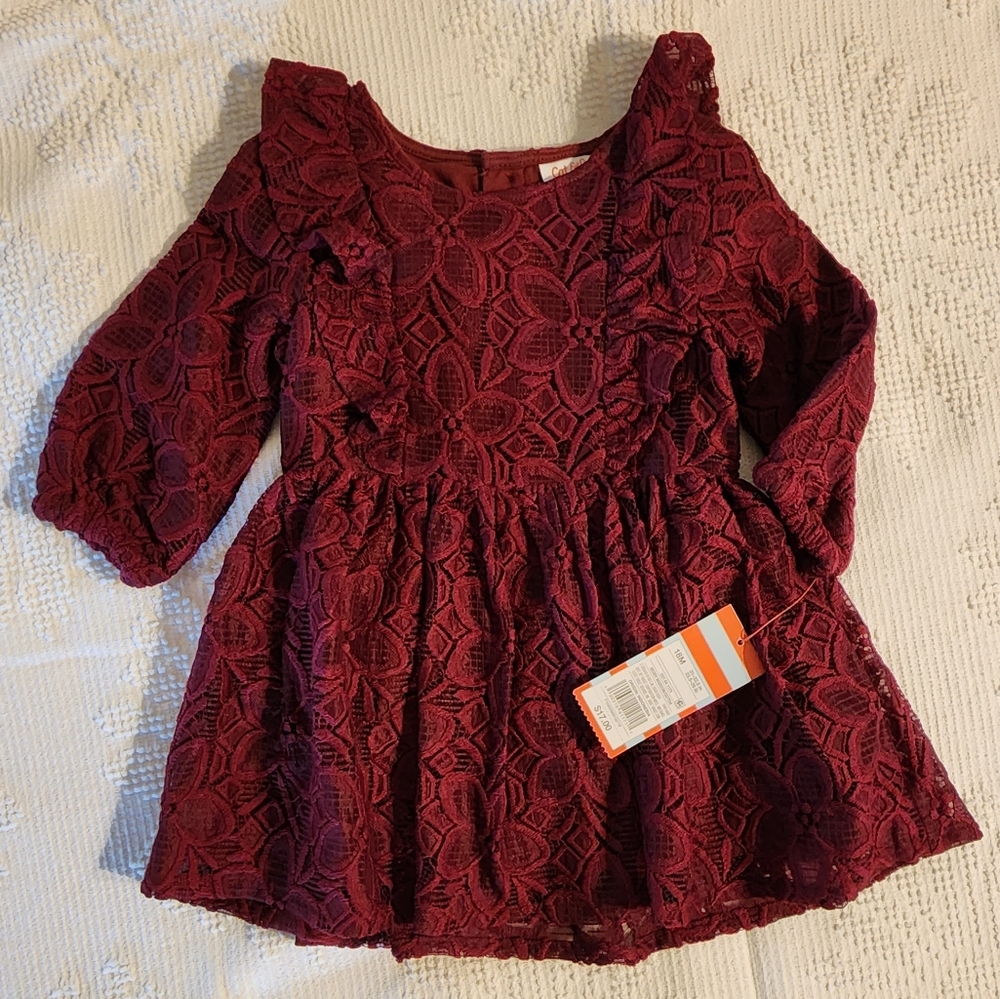 Dark red toddler dress